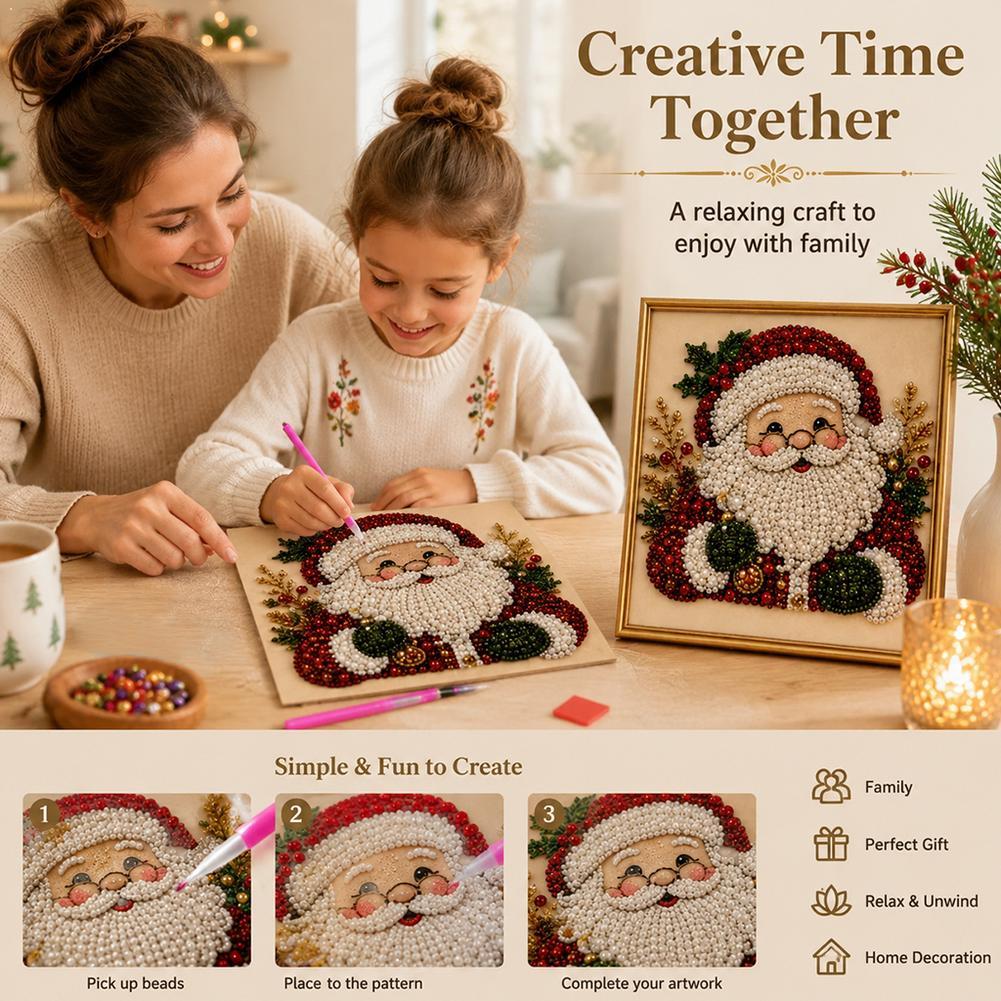 Embroidery Xmas Kits - Noel Baba İnci Sanatı DIY Kiti