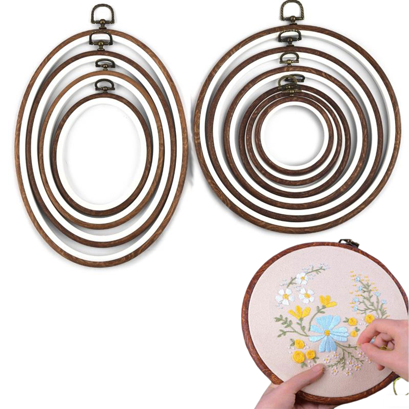 Embroidery Hoop - 10 adet dikiş aracı yuvarlak Oval