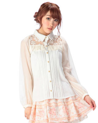 Embroidery Organza - Satış japonya Liz Lisa şifon kollu