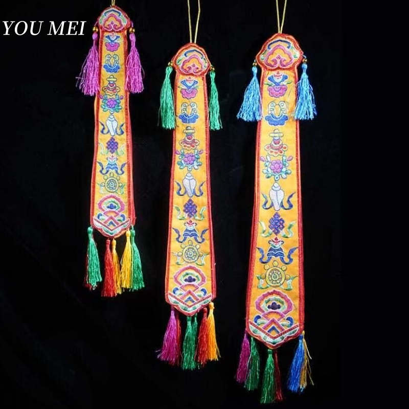 Embroidery Handicraft - Nepal El Yapımı Sekiz Uğurlu Bayraklar,