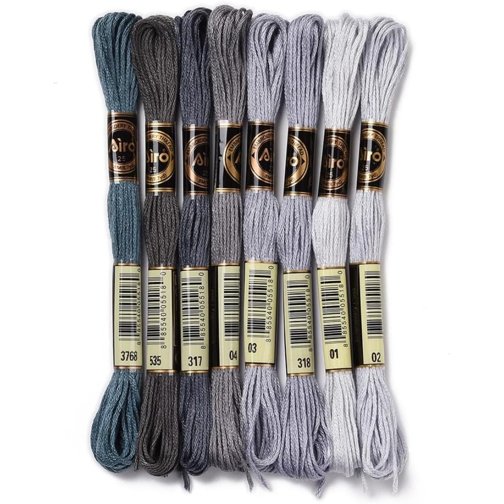Embroidery Gradient - 8 Skeins 70 Metre Gri Dostluk