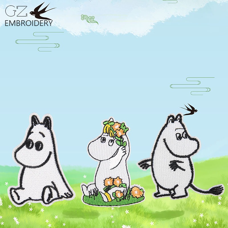 Moomin sevimli karikatür işlem - Embroidery Patches incelemesi ve fiyatı