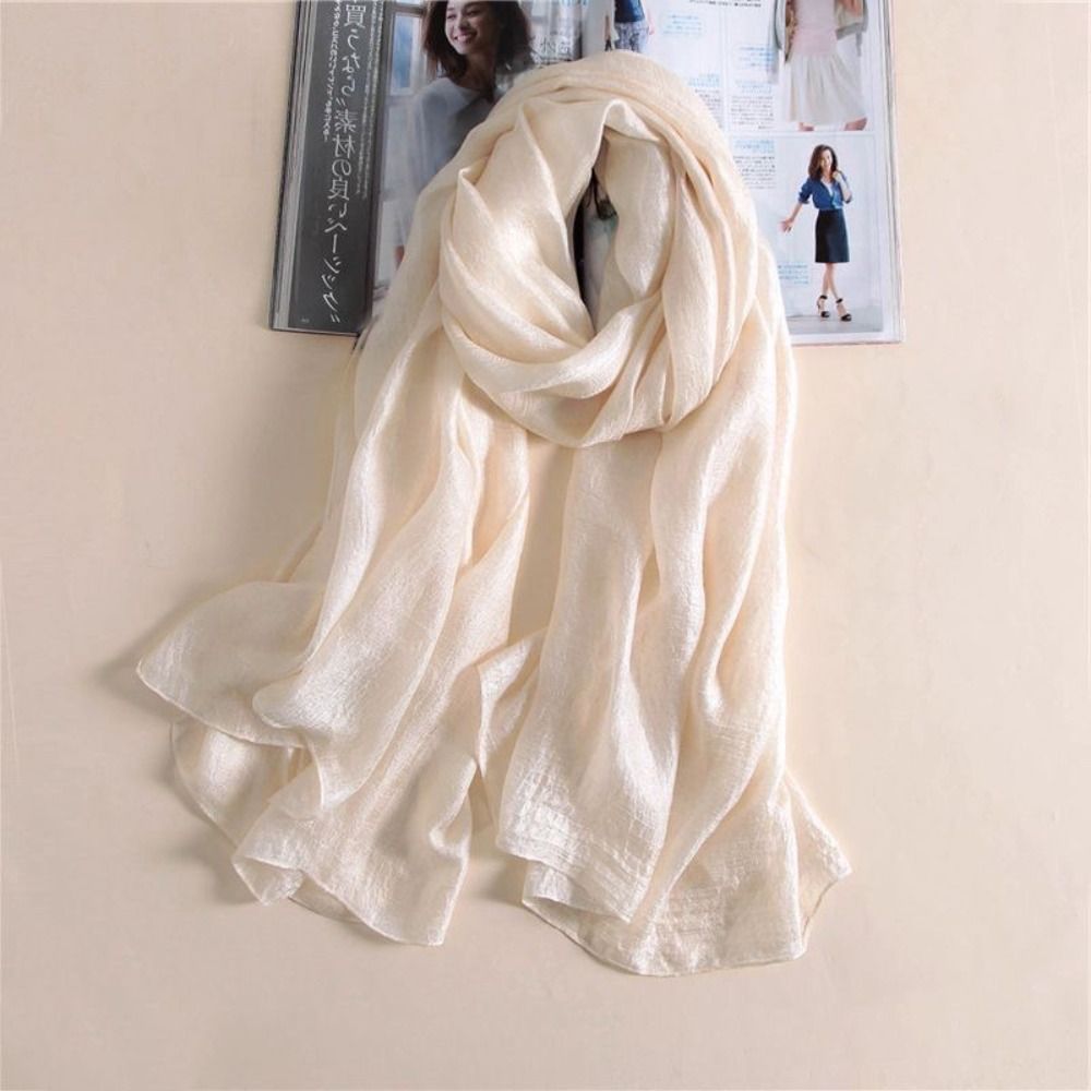 Keten kadınlar düz eşarp moda  - Linen Fabric Natural incelemesi ve fiyatı