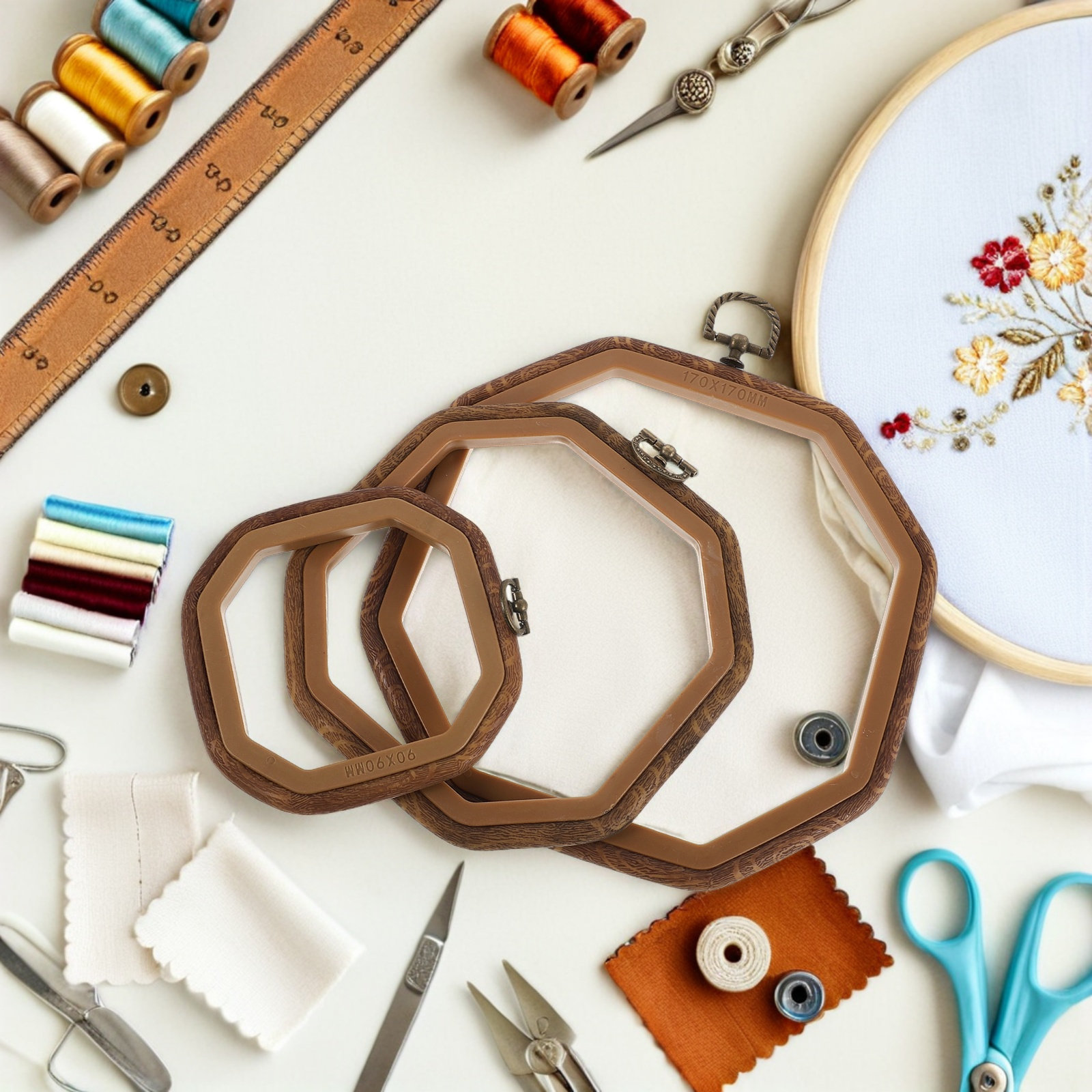 6 Adet Sekizgen Nakış Kasnağı, - Embroidery Hoop incelemesi ve fiyatı