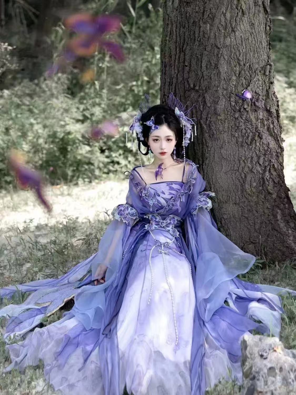 Orijinal Çin Mor Hanfu kadın W - Embroidery Skirt incelemesi ve fiyatı