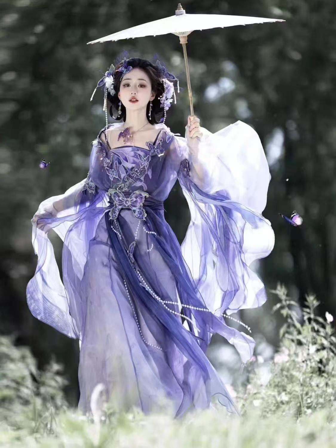 Orijinal Çin Mor Hanfu kadın W - Embroidery Skirt incelemesi ve fiyatı