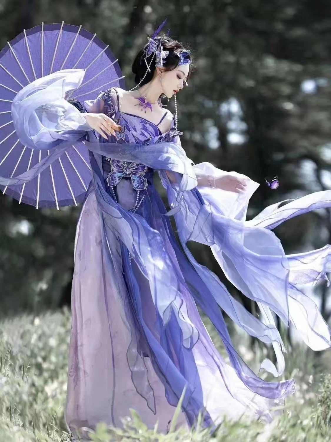 Orijinal Çin Mor Hanfu kadın W - Embroidery Skirt incelemesi ve fiyatı