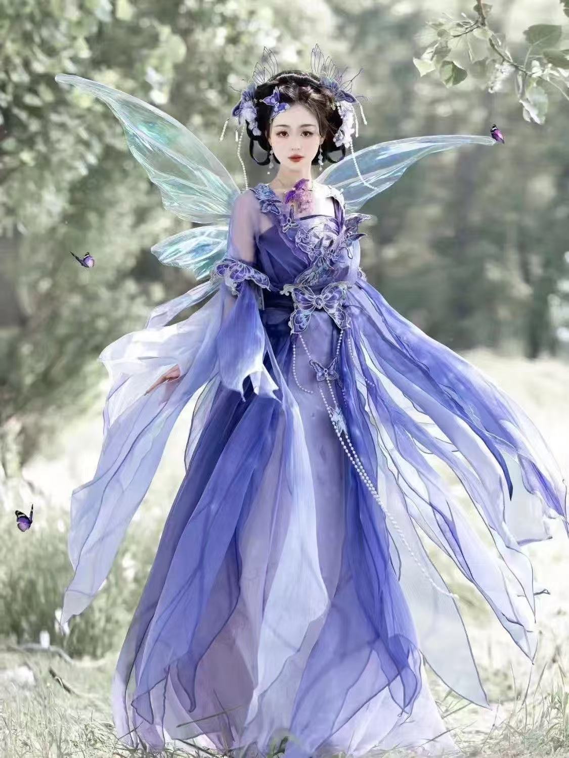 Orijinal Çin Mor Hanfu kadın W - Embroidery Skirt incelemesi ve fiyatı