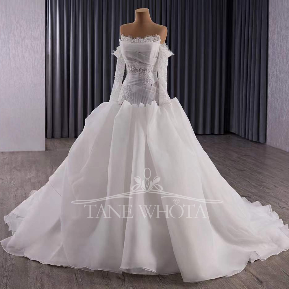vestidos Novias Boda Straplez  - Embroidery Organza incelemesi ve fiyatı