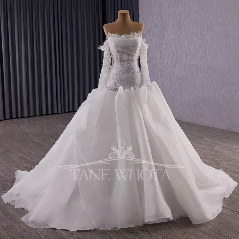vestidos Novias Boda Straplez  - Embroidery Organza incelemesi ve fiyatı
