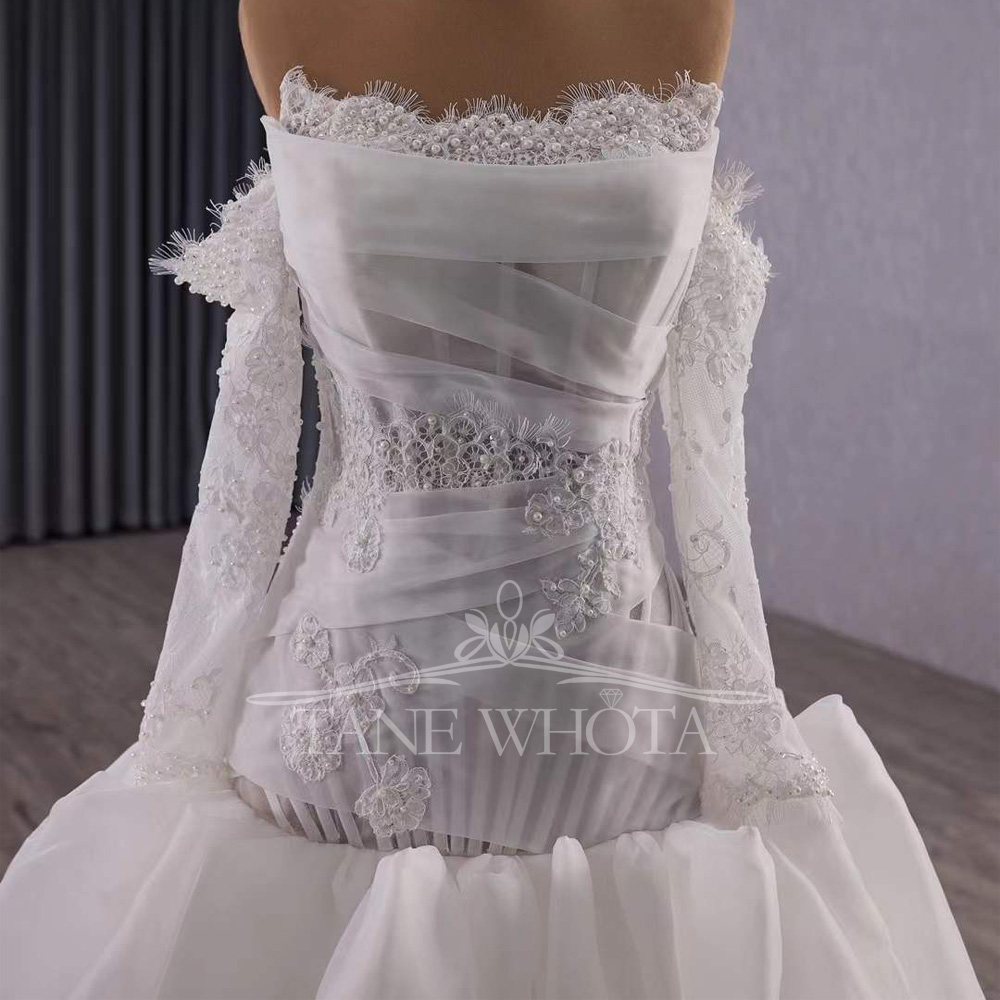 vestidos Novias Boda Straplez  - Embroidery Organza incelemesi ve fiyatı