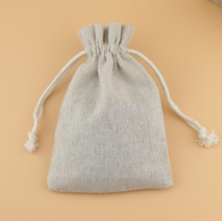 50 adet keten büzgülü çanta ta - Linen Fabric Natural incelemesi ve fiyatı