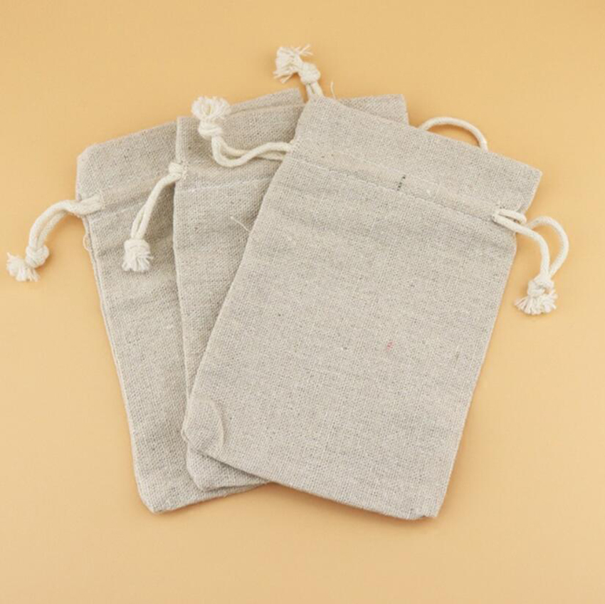 50 adet keten büzgülü çanta ta - Linen Fabric Natural incelemesi ve fiyatı