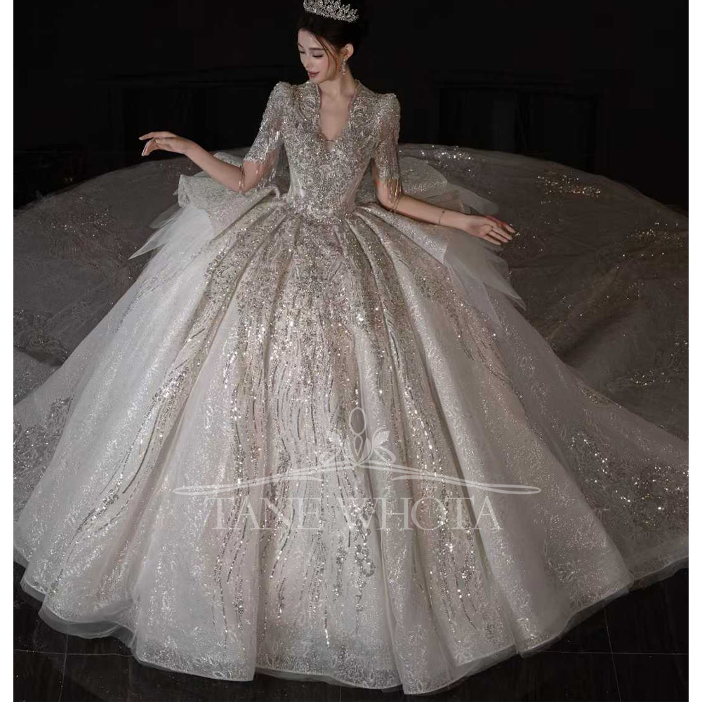 Lüks Taraklı Kısa Kollu Boncuk - Embroidery Organza incelemesi ve fiyatı