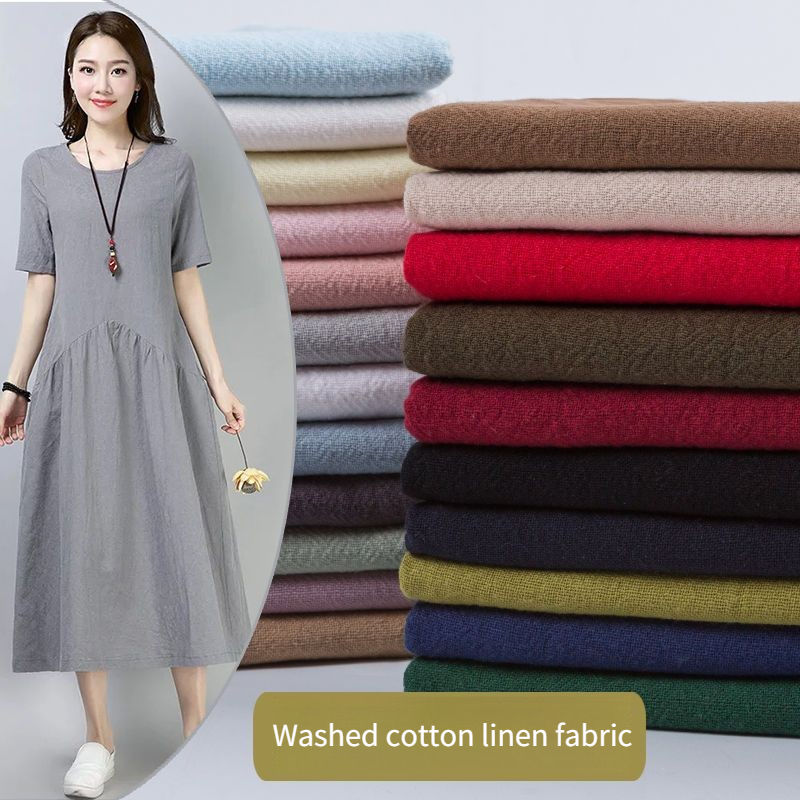 Yazlık Pamuklu Keten Krep Kuma - Linen Fabric Natural incelemesi ve fiyatı