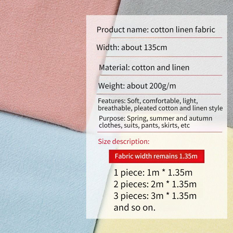 Yazlık Pamuklu Keten Krep Kuma - Linen Fabric Natural incelemesi ve fiyatı